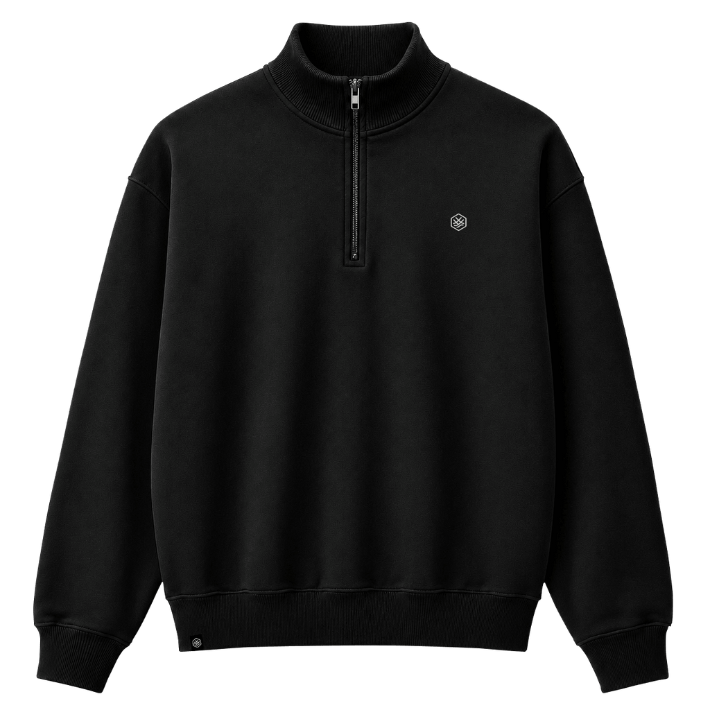 Polerón Negro Quarter Zip - HÜG