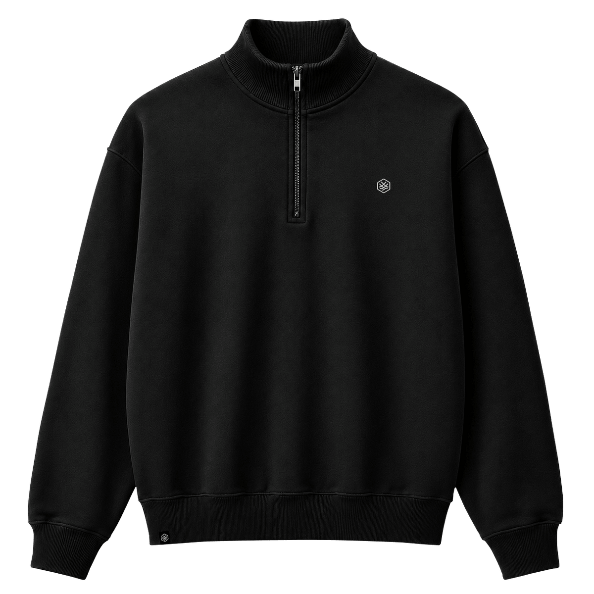 Polerón Negro Quarter Zip - HÜG