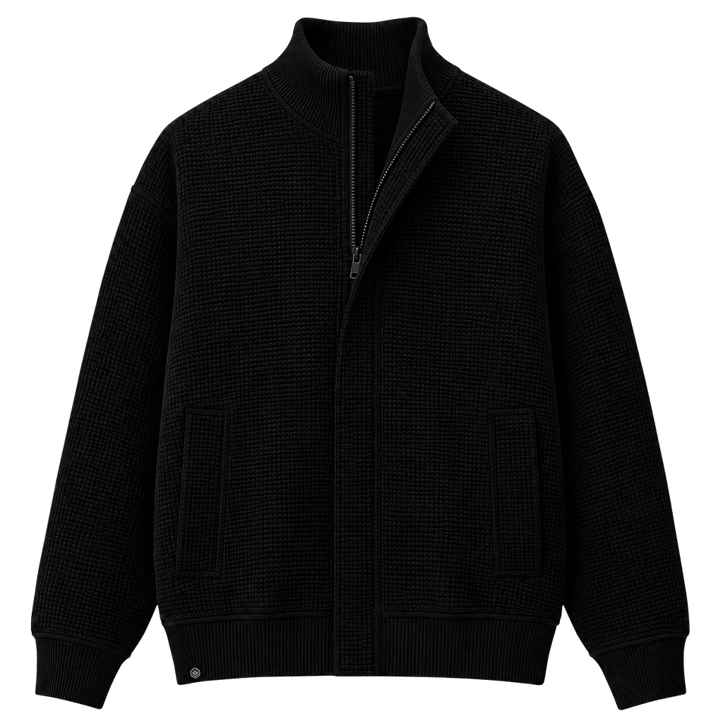 Waffle Negro Bomber Jacket - HÜG
